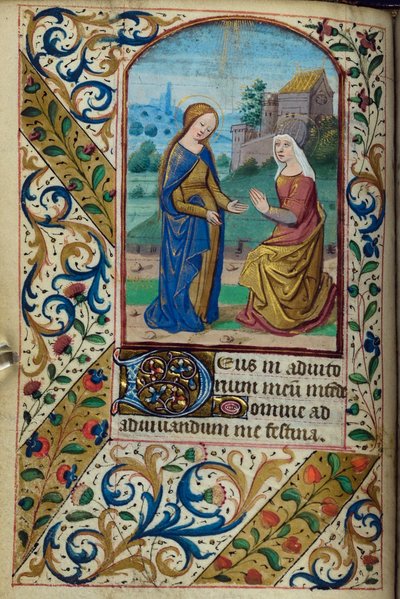 H - L-3-3fol。 46v時祷書、パリの使用、15世紀半ばからの訪問 作： French School