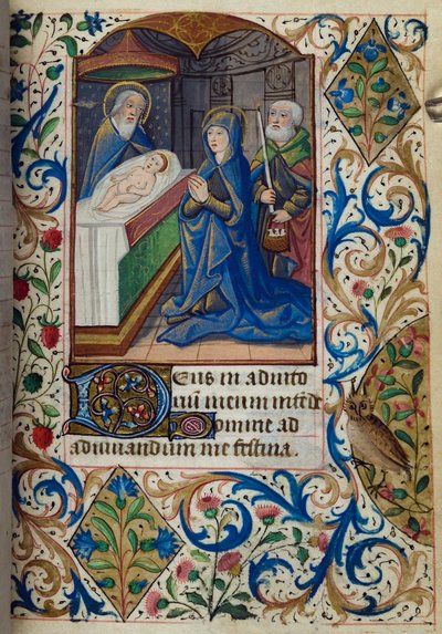 H - L-3-3fol。時祷書、パリの使用、15世紀半ばからの寺院での70rプレゼンテーション 作： French School