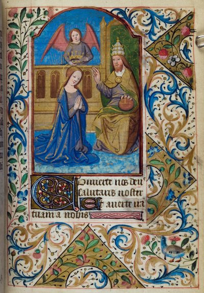 H - L-3-3fol。時祷書、パリの使用、15世紀半ばからの聖母戴冠式 作： French School