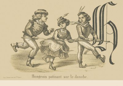 H：ドナウ川でのハンガリーのスケート 作： French School