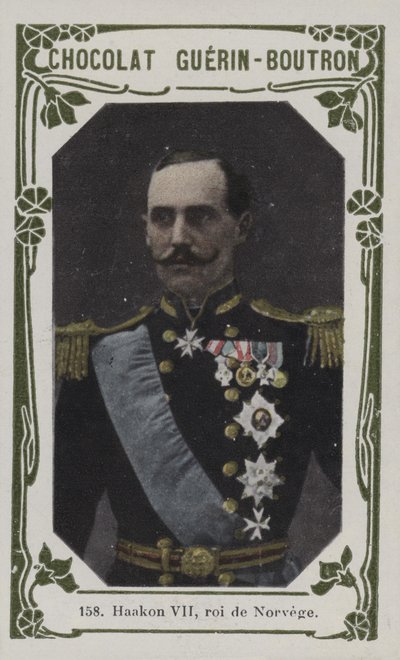 Haakon VII、ノルウェーの王（カラー写真） 作： French School