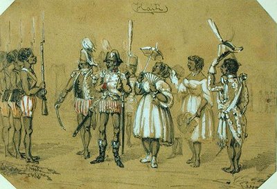 ハイチ、1840年頃（紙に鉛筆と水彩画 作： French School