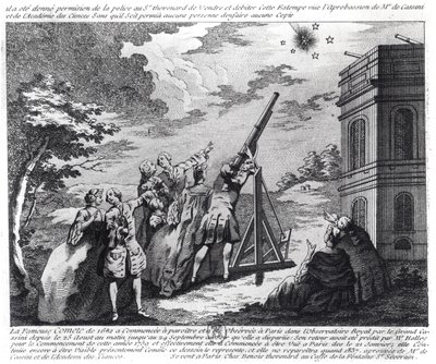 1759年にカッシーニIIIによって観測されたハレー彗星（1714-84） 作： French School