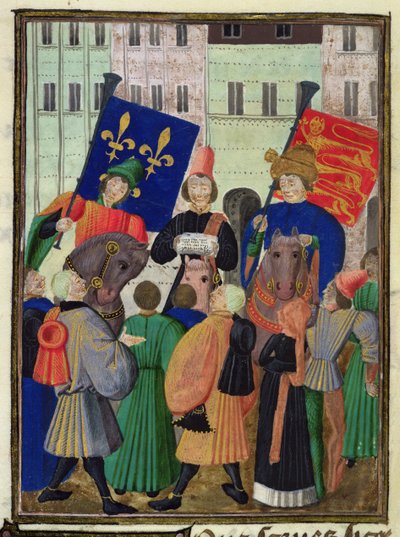Harl 4379 f.182v イギリスとフランスの間の停戦宣言 作： French School