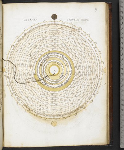 ハーレー MS 3263 f.49 オルガノン アストロノミコン ex hypothesibus Copernicus extractum ブロワのジャン デュ タン作 (ベラム紙にインク & カラー) 作： French School