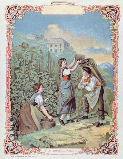 カレンダーからブドウを収穫、1880年頃 作： French School