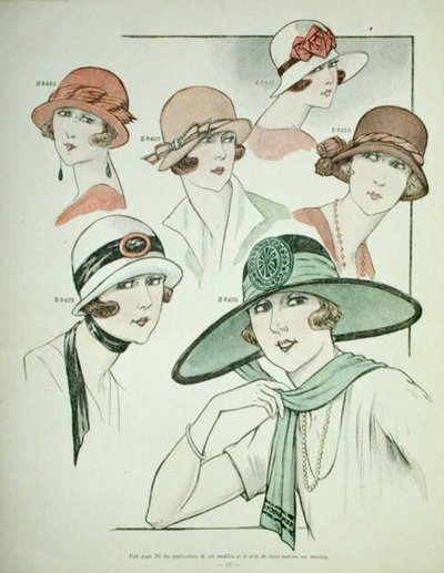 La Veritable Mode Francaise de Paris」の女性用帽子。 作： French School