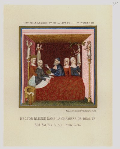 Hector Blesse Dans La Chambre De Beaute (カラーリトグラフ) 作： French School