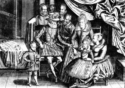 アンリ4世（1553〜1610年）フランス国王とその家族および評議員 作： French School