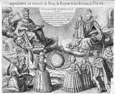アンリ4世（1553-1610）と家族、1607年 作： French School