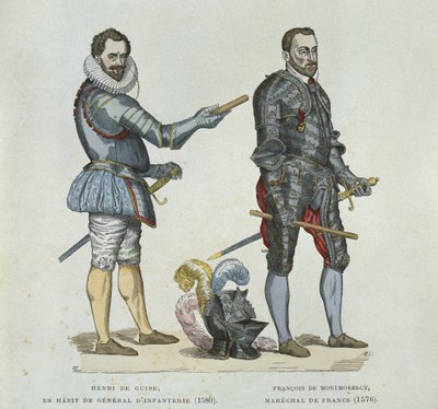 時代の彫刻からのギーズのアンリ（1549-88）とフランソワドモンモランシー（1530-79） 作： French School