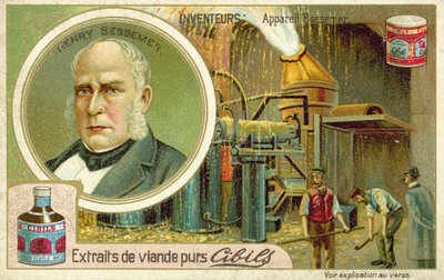 ベッセマープロセスの発明者であるヘンリーベッセマー 作： French School