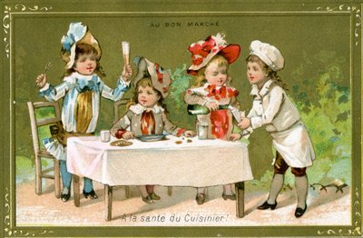 Heres to the Cook !、ボンマルシェデパートプロモーションカード、c.1890 作： French School