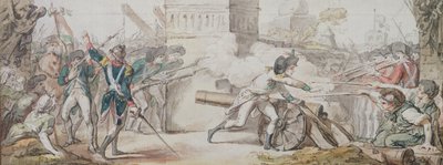1790年8月31日のナンシーの反乱の際の戦いを止めようとしたデシルズの英雄的死 作： French School