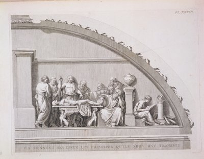 ヒポクラテス（紀元前460年頃-紀元前377年頃）教育、パリの外科学校の説明、1780年発行 作： French School