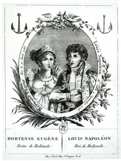 Hortense de Beauharnais（1783-1837）とLouis-Napoleon Bonaparte（1778-1846） 作： French School
