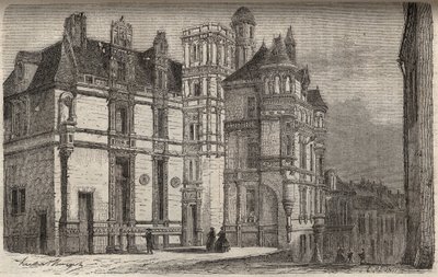 アンジェのホテル・ダンジュー - ヴィクトル・デュルイ（1811-1894）の「フランス史」に掲載された彫刻 - 1882年 作： French School