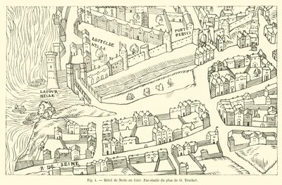 1550年のホテルドネスレ、O Truchetの地図の複製 作： French School