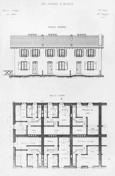 ミュルーズの住宅開発、19世紀後半 作： French School