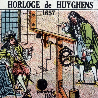 ホイヘンス・クロック 1657 (自由振り子) - エングレービング, deb.20世紀 作： French School