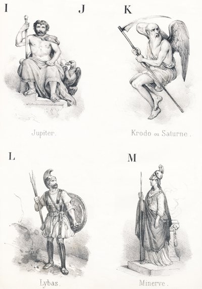 ; IJ K L M: Jupiter, Krodo, Lybas, Minerva 作： French School