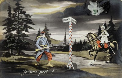 私は準備ができています、第一次世界大戦のはがき、1914 作： French School