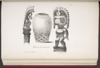 アメリカ、アジア、アフリカ、大洋の島々からの野蛮人の肖像画を含む、世界中の美しい航海からのサンドイッチ諸島の偶像。 風景、海の景色、いくつかの自然史オブジェクト。 一緒に 作： French School