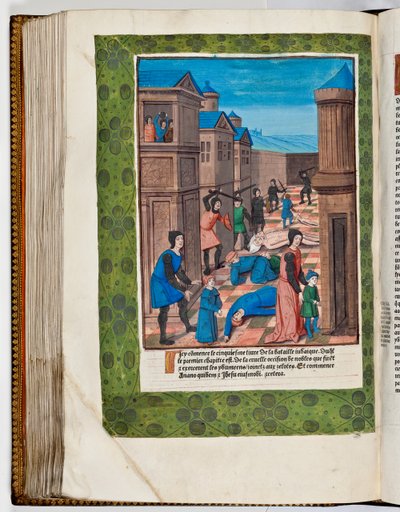 祭司長アナヌスとイエスを殺害してローマに反旗を翻したイドゥマエ人（西暦68年）（手彩色印刷 作： French School