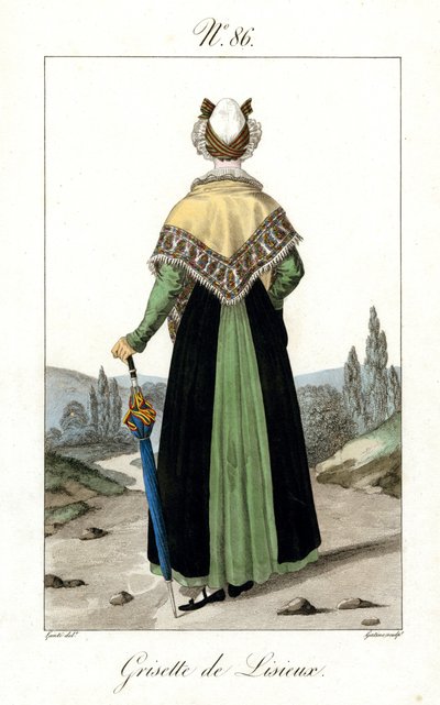 Kuva nro 86, Grisette of Lisieux (värillinen kaiverrus) 作： French School