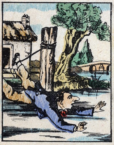 物語「Jeannot Serinet の Veridique の歴史」の挿絵 「Imagery Pellerin の木版画 - Epinal, sd.19世紀後半の作品。 作： French School
