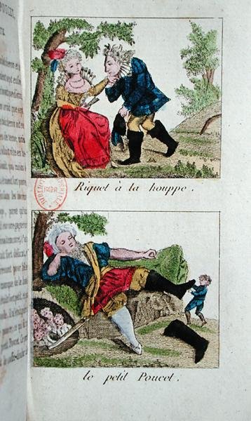 シャルル・ペロー（1628-1703）の童話「リッケー・ア・ラ・ホウプ」と「トム・サム」の挿絵 作： French School