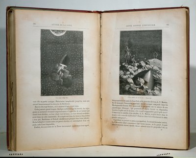 ジュールヴェルヌ（1828〜1905年）による「月の丸い」のイラスト 作： French School