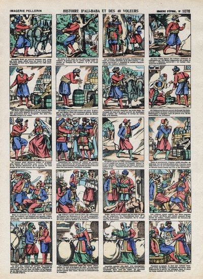 ペラン・ハウスから見たエピナルのイメージ - 1913年頃 - 「千夜一夜物語」の挿絵。アリババ（Ali Baba）と40人の盗賊の物語。 作： French School