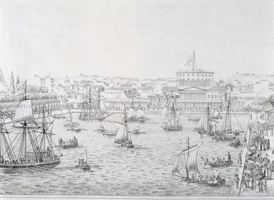 1821年5月、パリ、ヴィレット池の落成式。 作： French School