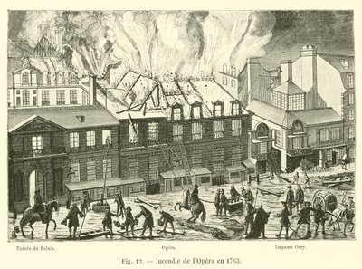 1763年のオペラ座の火 作： French School
