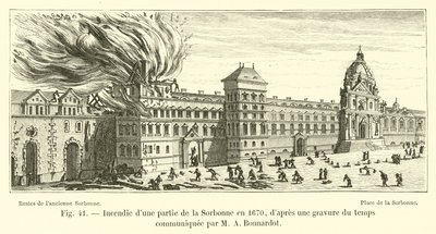 MA Bonnardotから伝えられた時間の刻印の後、1670年にソルボンヌの一部で発砲 作： French School