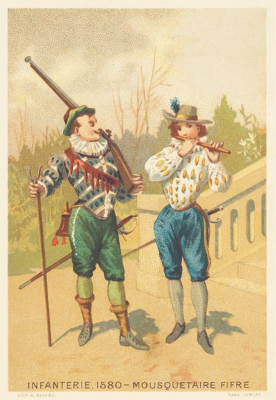 1580年の歩兵、銃士、ファイフ 作： French School