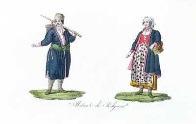 ベルナルド・ザイドラーの「Histoire de la Pologne」より、ポドゴルツェの住人たち。 作： French School