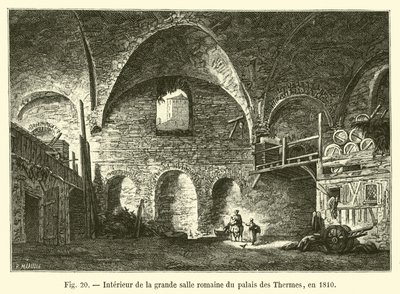 1810年にパレデテルムのローマ時代の大ホールの内部 作： French School