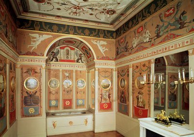 1807年に建てられたナポレオンのバスルームのインテリア 作： French School