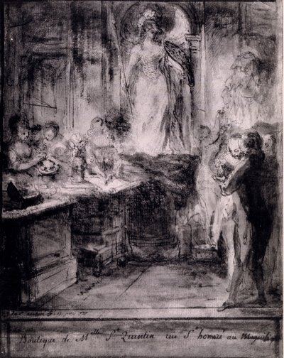 ベネチアンショップのインテリア、1777 作： French School