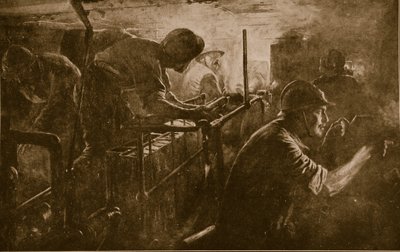 1914〜18年のフランスの大砲突撃に属する戦車の内部 作： French School
