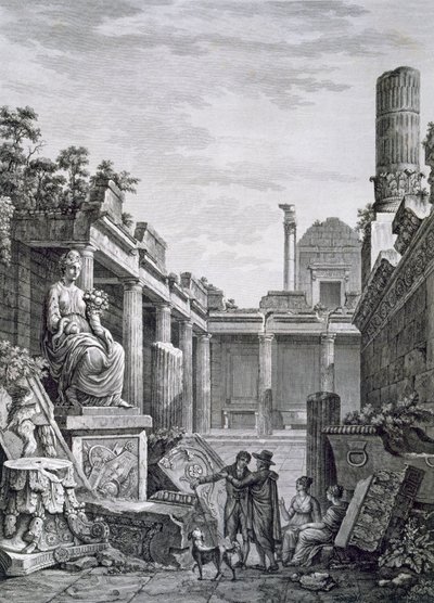 古代フランスのローマ浴場、ニームの内部：Vol I、ニームの記念碑 作： French School