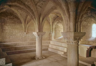 1146年に設立されたシトー会修道院のチャプターハウスの内部 作： French School