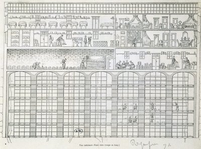 ロックフォールの貯蔵庫の内観（長さをカットしたもの 作： French School