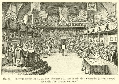 1792年12月26日、ルイ16世の尋問、大会のホール、元メリーゴーランド、時間の刻印の複製 作： French School