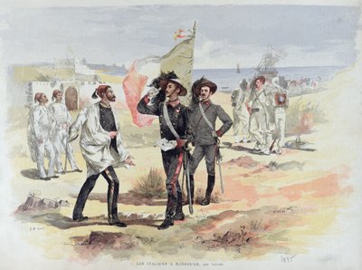 1885年にエリトリアのマサウアを占領したイタリア軍 作： French School