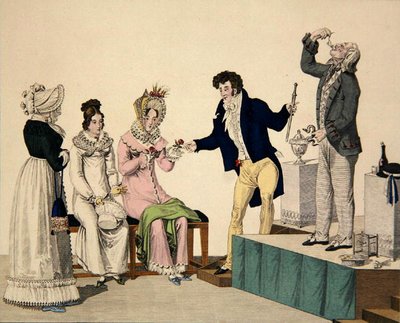 ジャック・ド・ファレーズ「ポリファギ」、「le Bon Genre」のプレート93、1810年頃（カラーエングレーヴィング） 作： French School