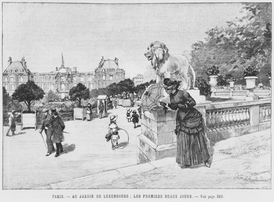 ルクセンブルクの庭園、最初の晴れた日、1870年〜80年 作： French School