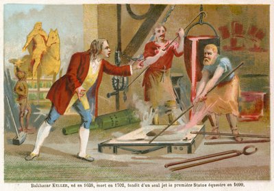 1699年に最初の騎馬像を鋳造したジャンバルタザールケラー。 作： French School